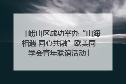 崂山区成功举办“山海相遇 同心共融”欧美同学会青年联谊活动